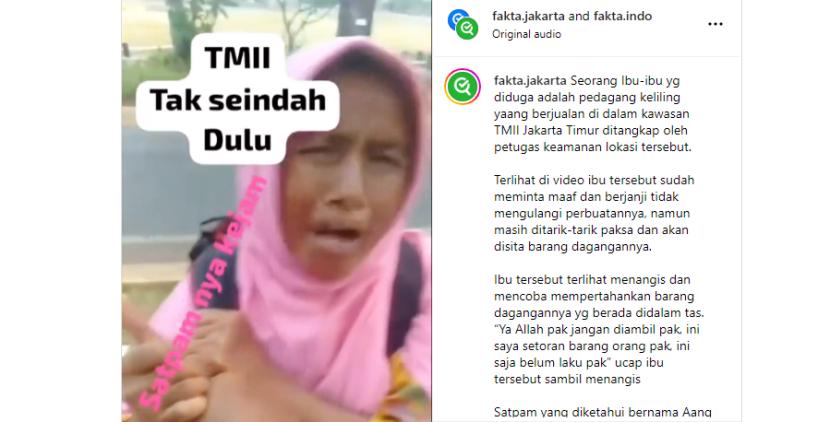 Satpam Dicopot Setelah Ibu Pedagang Mengalami Perilaku Kekerasan di TMII